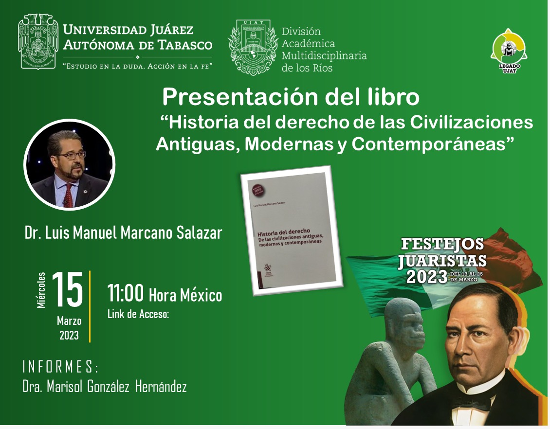 Presentación de libro: Historia del Derecho de las Civilizaciones Antiguas, Modernas y Contemporáneas.